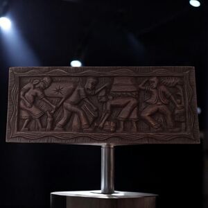 Hand-Carved Wooden Relief Panel Wall Art - Haitian or African